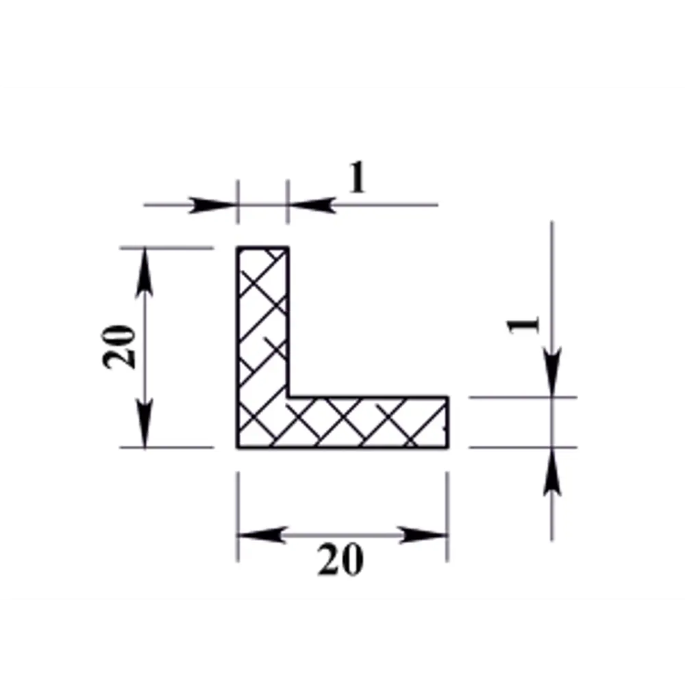 Профиль алюминиевый угловой 20х20х1x2000 мм 12363079 STLM-2212568 Santreyd  - Вид №2