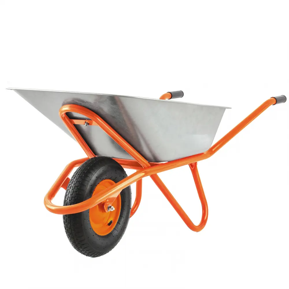 Садовая тачка Строймаш 1 колесо нагрузка до 200 кг 90 л оцинкованная сталь STLM-2203910