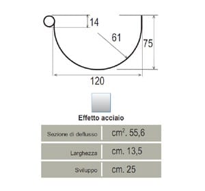 Желоб металлический эффект модель 125 First Corporation First Plast ARCH-00008413