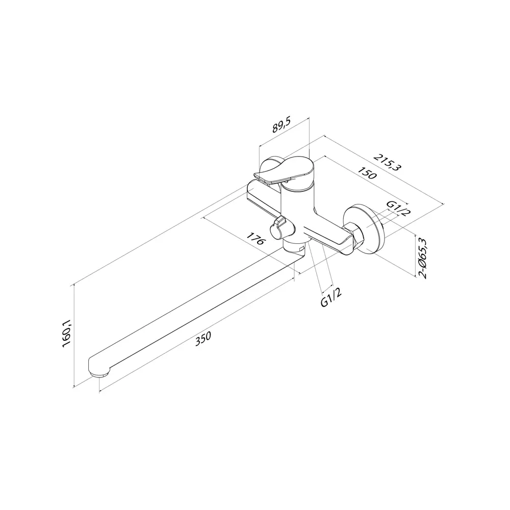 Смеситель для ванны IDDIS Shape с лейкой и шлангом 89424265 STLM-1582408 - Вид №6