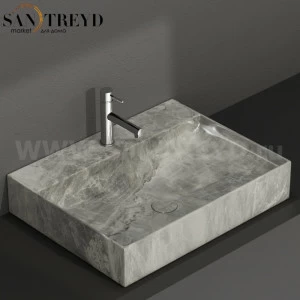 B6R65AG Подвесная раковина настенная прямоугольная Ceramica Globo T-EDGE серая