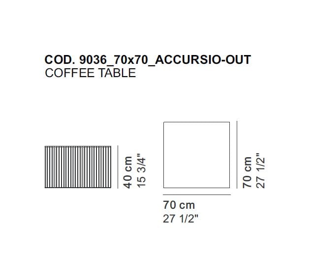 Стальной квадратный садовый стол La Cividina Accursio Outdoor ARCH-00000293 - Вид №2