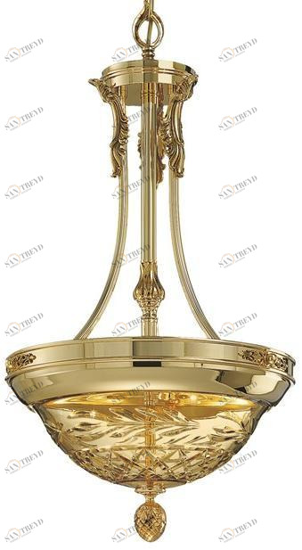 Possoni Illuminazione Люстра из чистого золота с градиентом и янтарным кристаллом Clarissa 4500/6