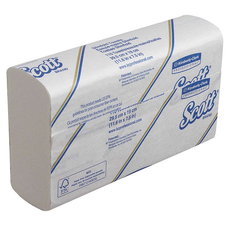 5856 Kimberly Clark Полотенца бумажные листовые Kimberly Clark Slimfold 5856 H2 Z-сложения 1-слойные в пачке по 110 листов  - Вид №2