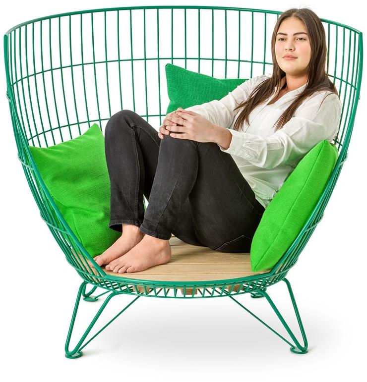 Nola Industrier Кресло из нержавеющей стали с высокой спинкой Basket sun-id-1507288 - Вид №10