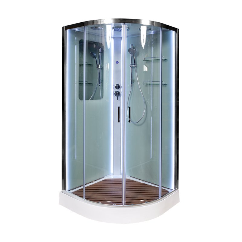 L 890 стандартная BLACK Душевая кабина DETO Серия L А09 LED с кнопкой - Вид №10