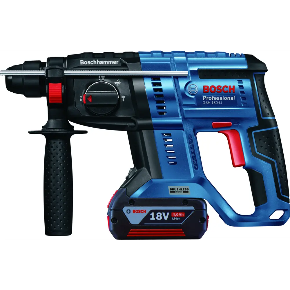 Перфоратор аккумуляторный SDS-plus Bosch GBH 180-LI Professional 0611911122, 18 В Li-Ion 1x4 Ач, 2 Дж 84709885 STLM-2016938 BOSCH PROFESSIONAL  - Вид №2