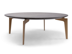 Деревянный шпон низкий круглый журнальный столик