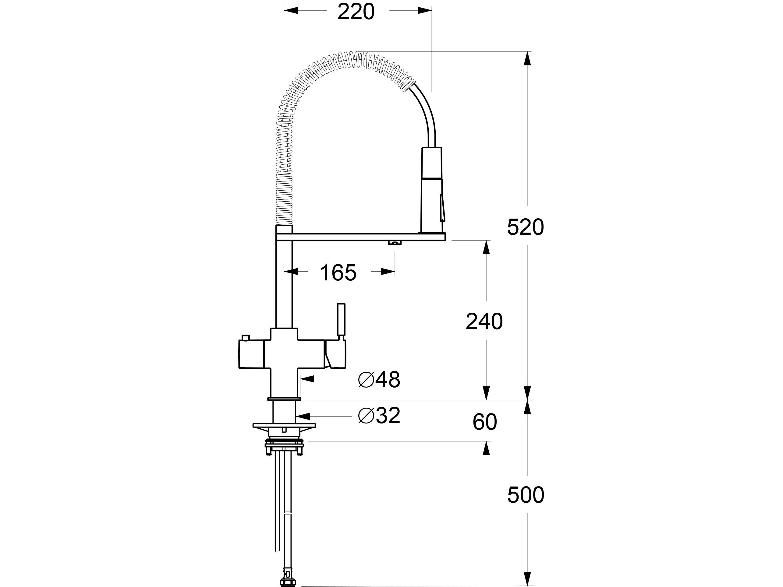 Электронный кухонный миксер с выдвижным ручным душем GUGLIELMI RUBINETTERIE Pura ARCH-00088662 - Вид №7