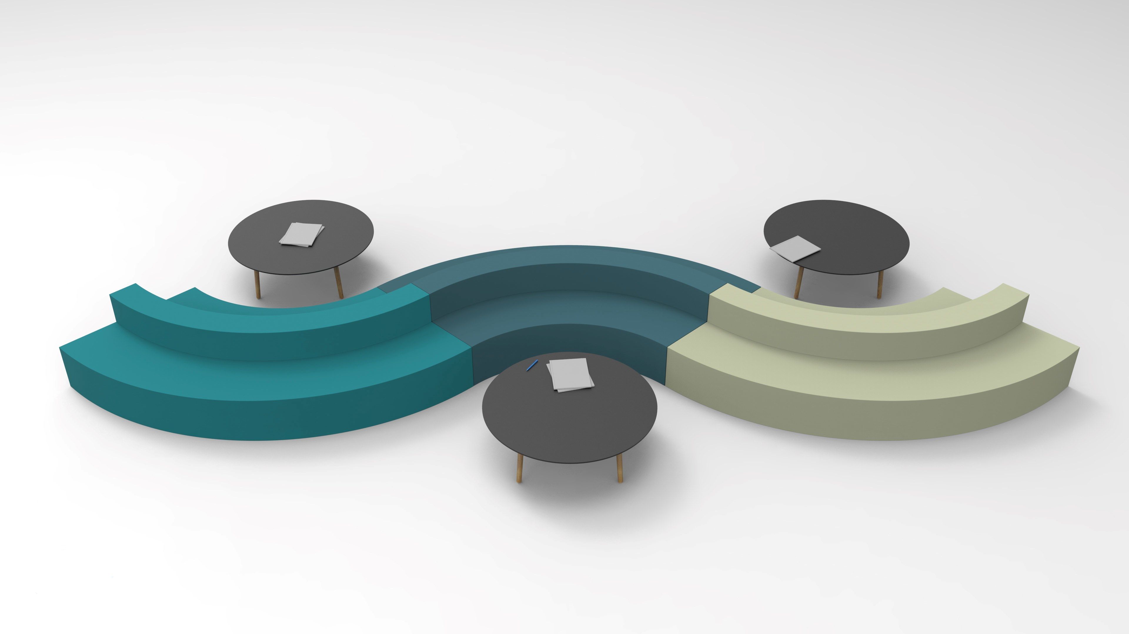 Модульная скамья из пены QM со спинкой Quinze & Milan Осака ARCH-00000962