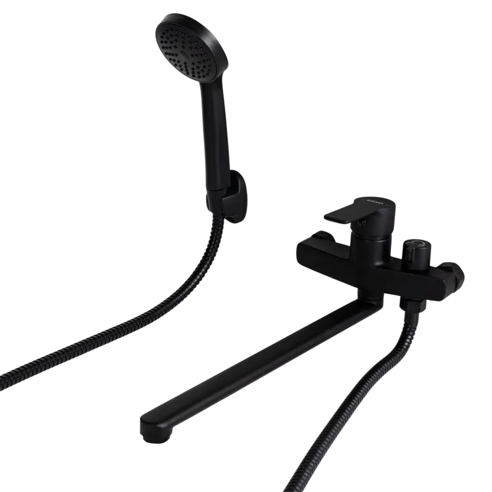 Смеситель для ванны ESKO черный с лейкой и шлангом 89409223 STLM-1578362