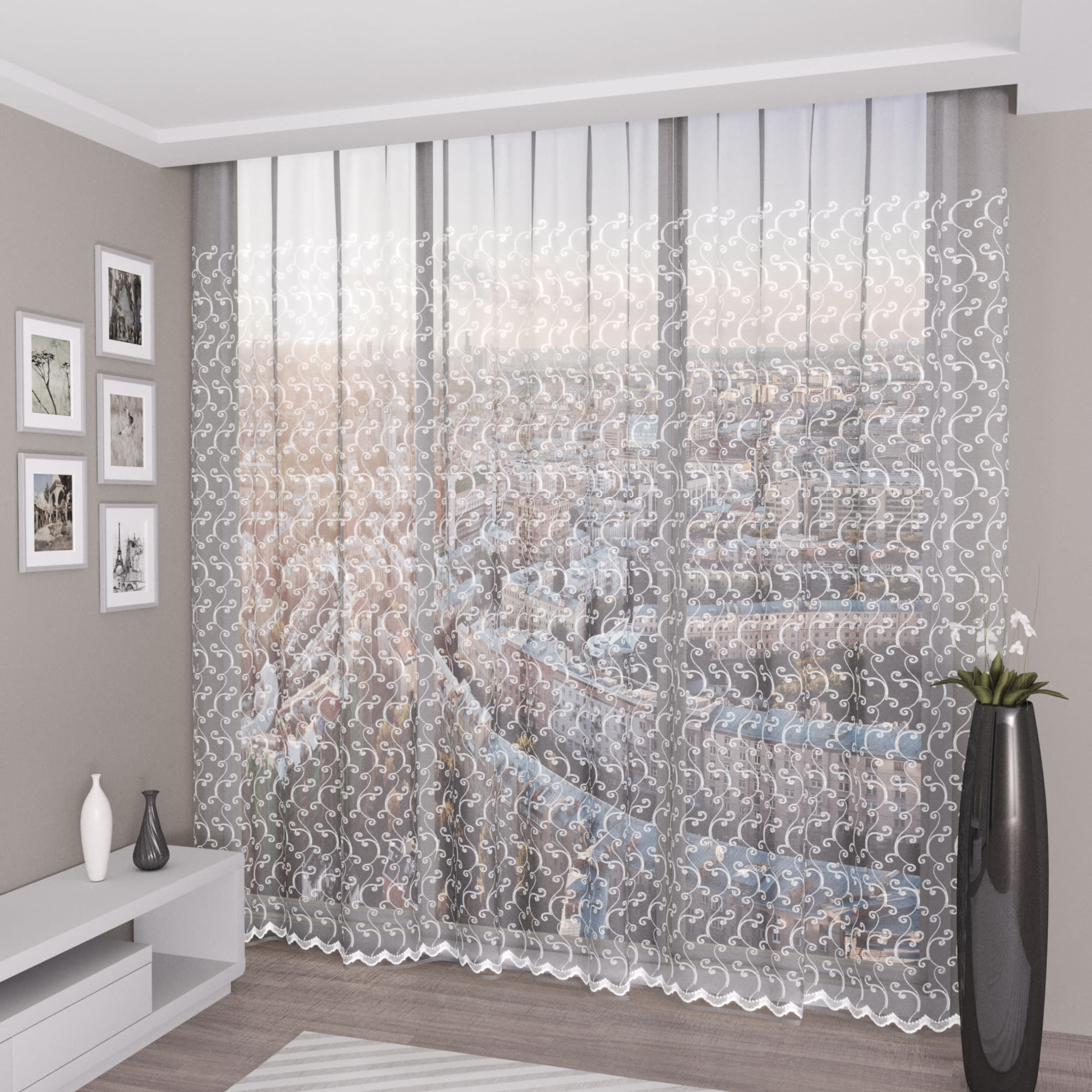 88741046 Тюль 1 м/п Десерт сетка 280 см цвет кремовый Santreyd  - Вид №4