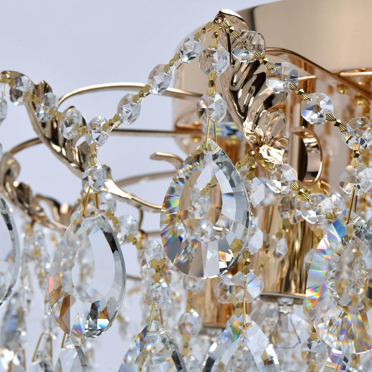 Люстра хрустальная потолочная золото 6 ламп 35 см De Markt City "Бриз" 111010112 DE MARKT ДИЗАЙНЕРСКИЕ, БРИЗ 328135 Золото;прозрачный  - Вид №3