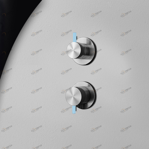 Смеситель для душа матовая сталь с голубой ручкой Toki Radomonte TKI5SCIL27