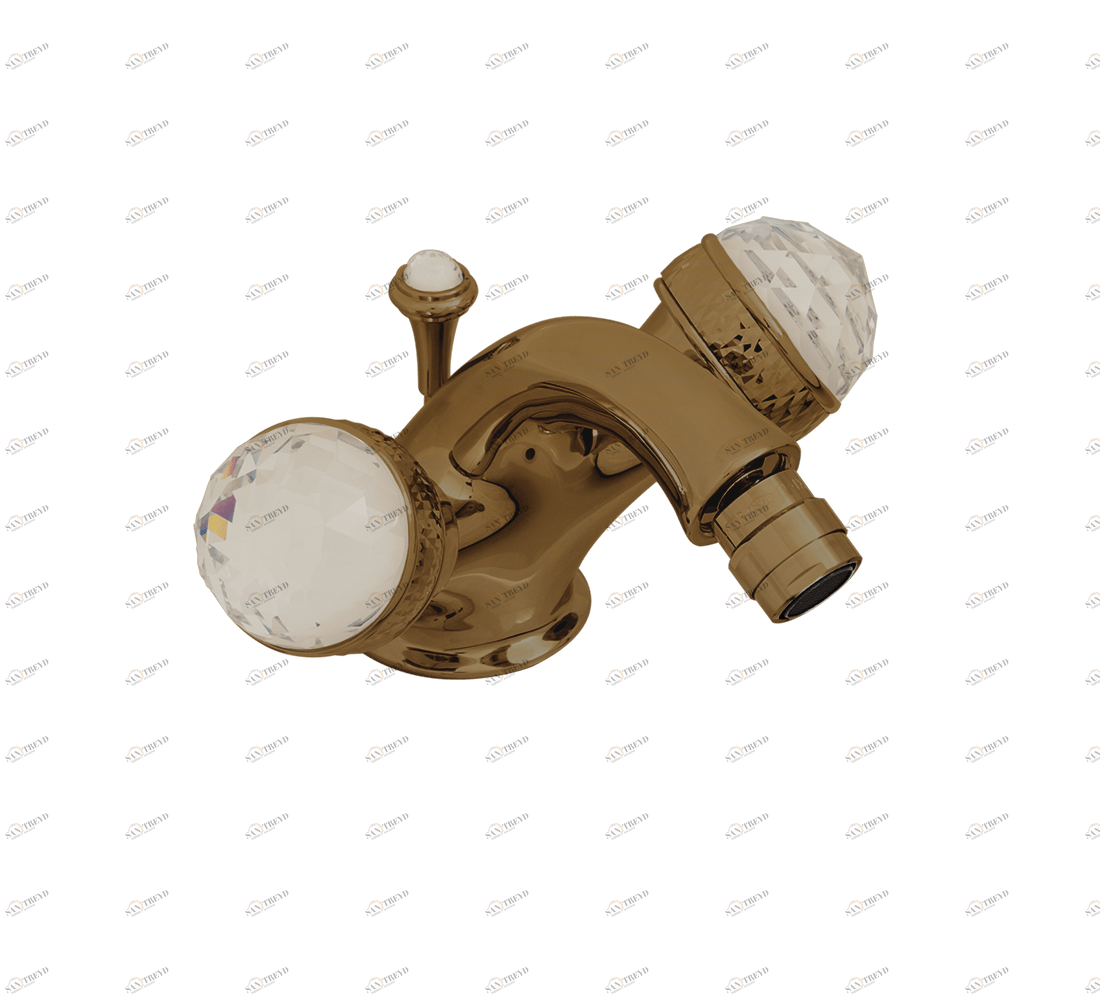 Gentry Home Смеситель для умывальника на три отверстия с выдвижным краном Crystal Бронза GH103113