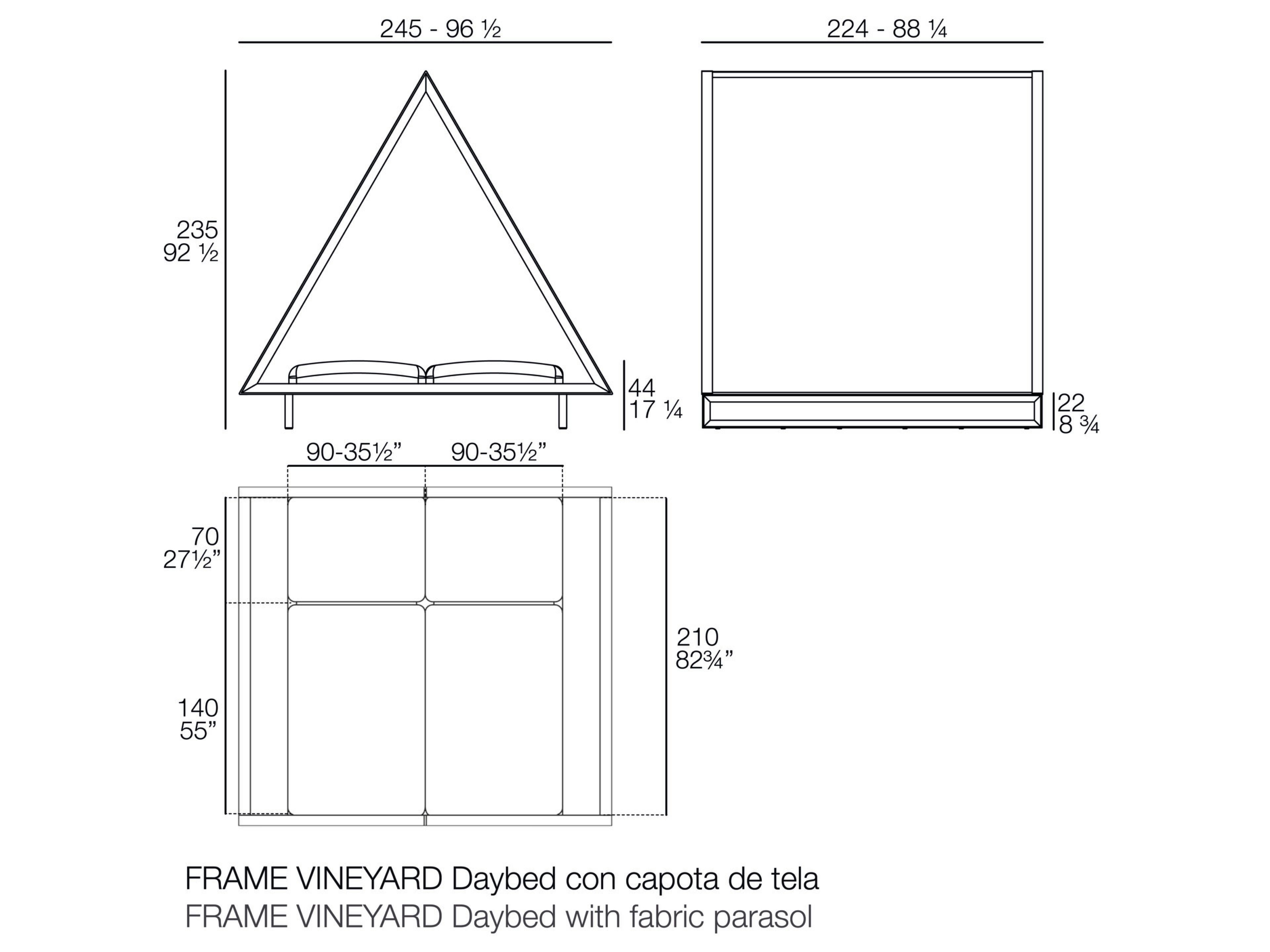 Откидная Садовая кровать с солнцезащитным козырьком Vondom Vineyard ARCH-00128436 - Вид №7