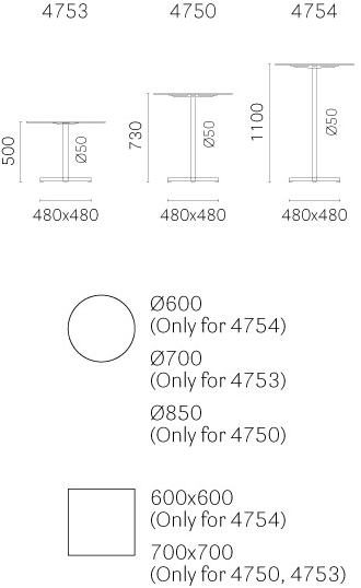 Pedrali Квадратный высокий стол с основанием 4 звезды Bold sun-id-1436610 - Вид №1