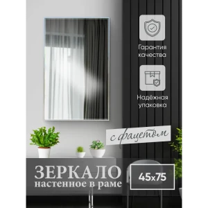 91287608 Зеркало с рамой Яркое зеркало К4575Ф/серебро 45x75 см STLM-0833572