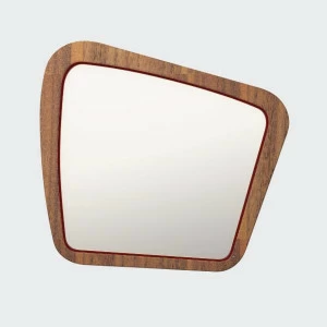 Зеркало среднее в темном шпоне бордовое Woodi WOODI ДИЗАЙНЕРСКИЕ 00-3966409 Бордовый