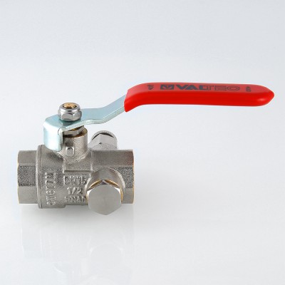 VT.245.N.06 Кран шаровой муфтовый с дренажем и воздухоотводчиком Valtec 1"  - Вид №8