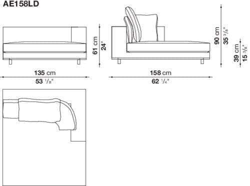 Угловой и секционный диван из ткани Maxalto ARBITER ARCH-00077969 - Вид №4