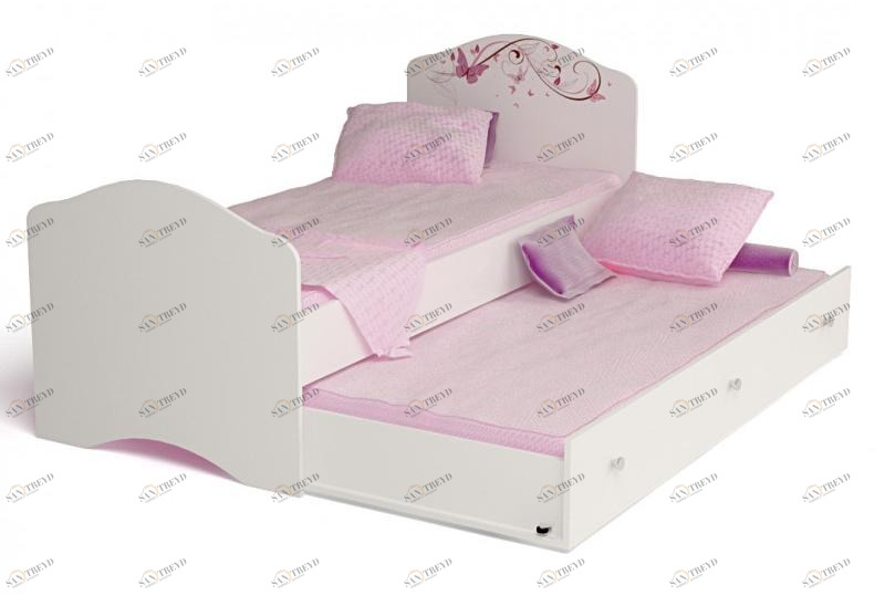 Кровать классика ABC-KING Фея с рисунком и стразами Сваровски (160*90) без ящика 4631147959553