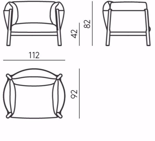 DE PADOVA Кресло из ткани с подлокотниками Yak sun-id-1398130 - Вид №2