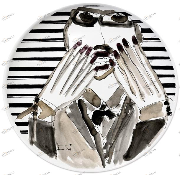 Kiasmo Керамическая тарелка Portrait K+mp3