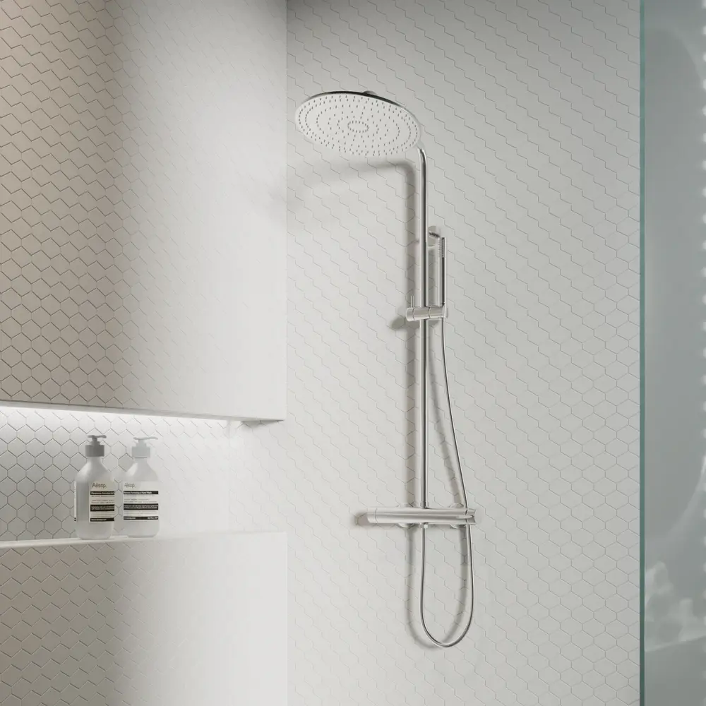 Фарфоровая мозаика ARTENS Flake в серых тонах с шестигранными элементами 82661945 STLM-0033159