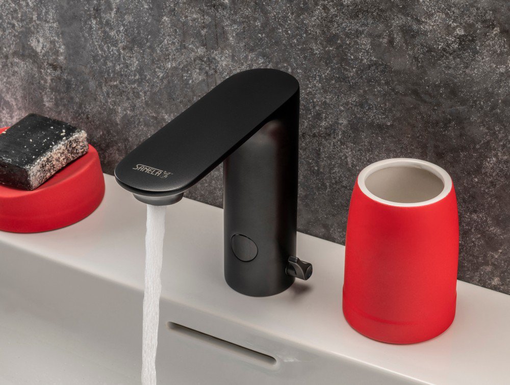 03634 Автоматический смеситель для подачи холодной и теплой воды, черный, 24 B SANELA  - Вид №3