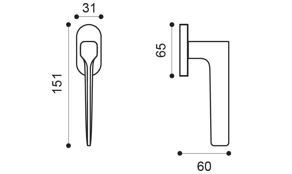 Цинковый сплав DK оконная ручка Manital SONICA ARCH-00029358 - Вид №2