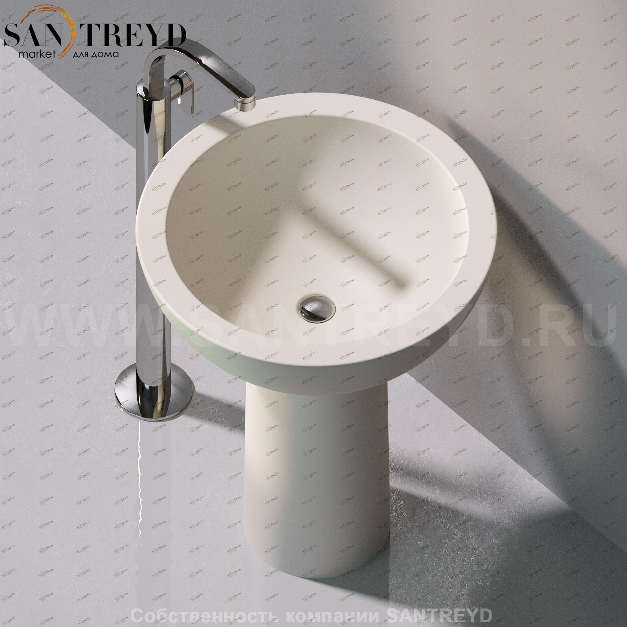 FN70L9003 Напольная раковина стоящая круглая Ceramica Flaminia Fonte