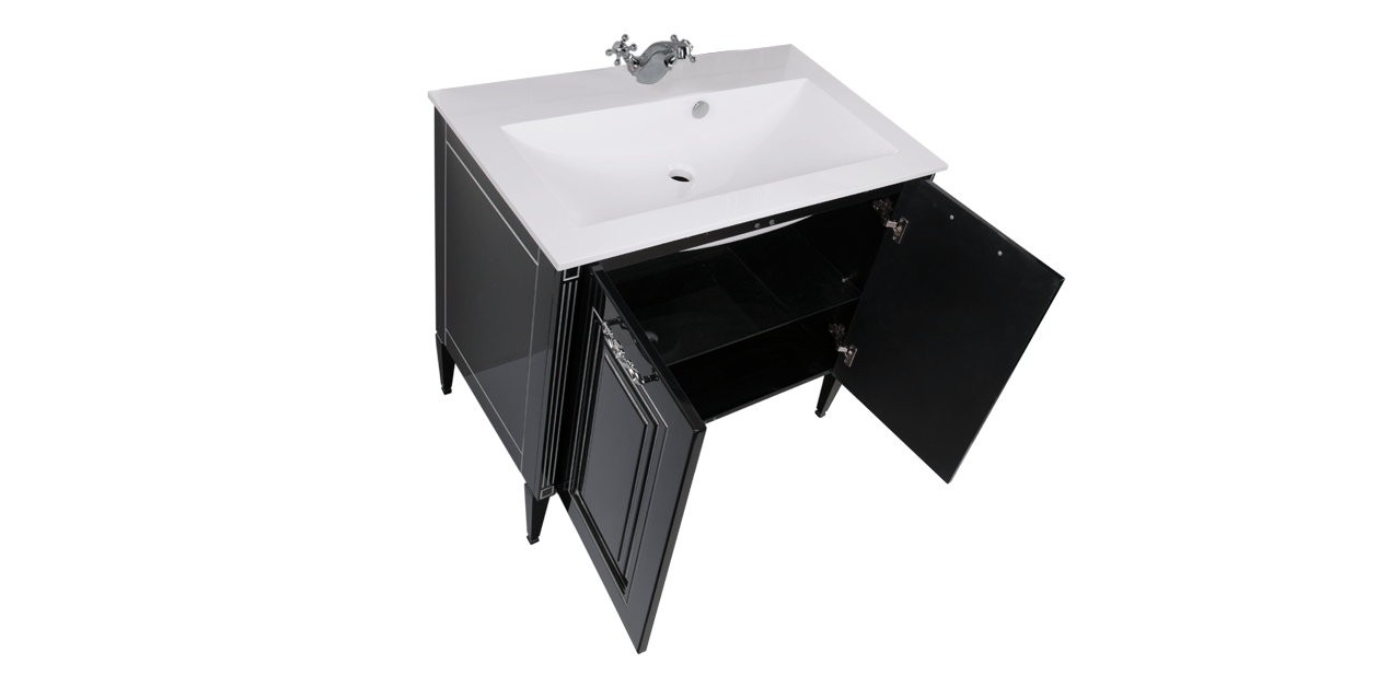 Комплект мебели Aquanet Паола 90 черный ПАЛЛАДА 00182134 - Вид №4