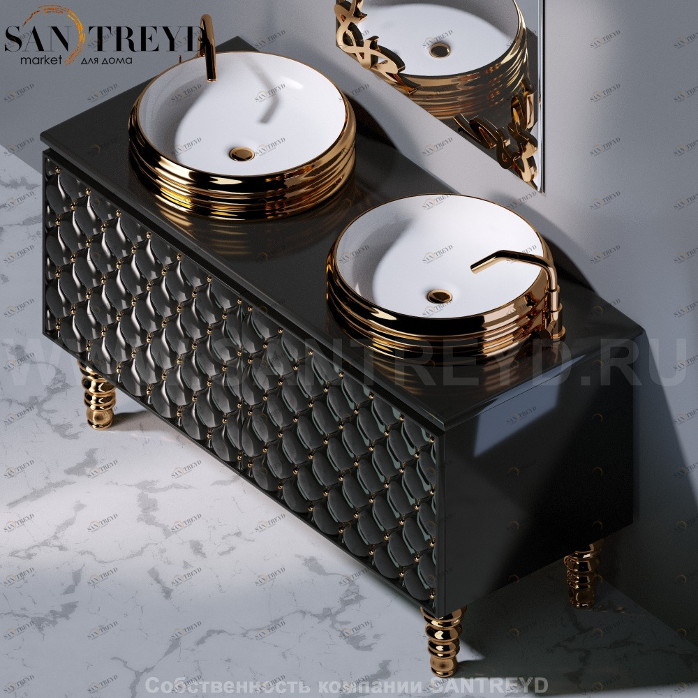 T291L140.GN Столешница для тумбы C291M2L140 черный мрамор A. e T. Italia CLASS AeT ITALIA GLASS