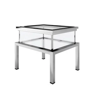 Кофейный столик со стеклянной столешницей 65х65 хром Janssen DELIGHT COLLECTION  00-3882224 Прозрачный;хром