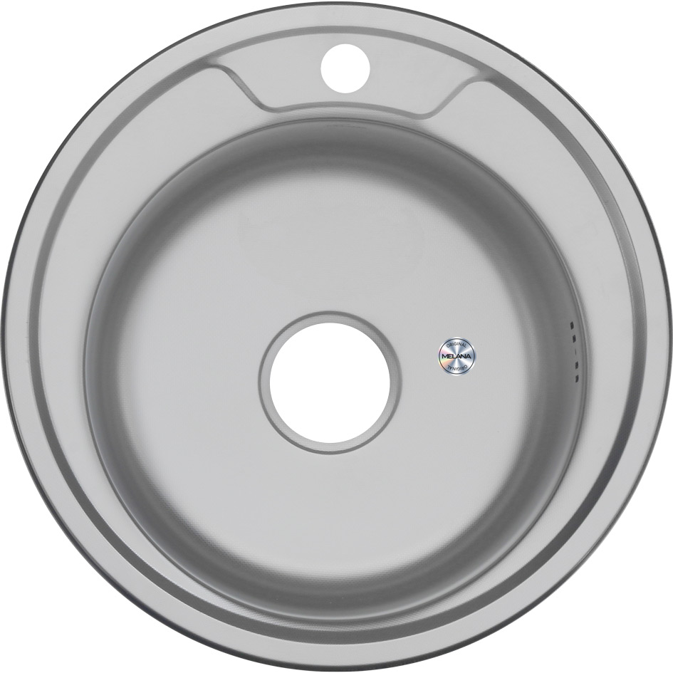Мойка 490D MELANA 0,6/160 ДЕКОР врезная круглая с сифоном (255D/2 *20) 255D/2 (*20)
