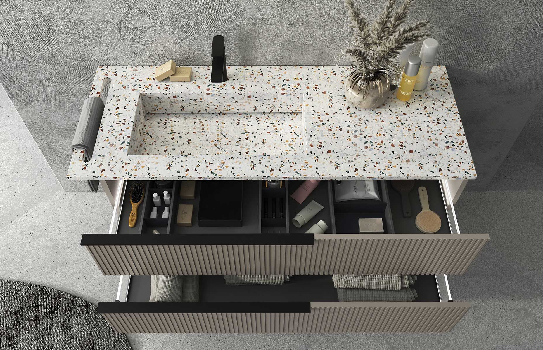 Деревянный напольный шкаф для раковины с держателем для полотенец LEGNOBAGNO Re-Stretch ARCH-00117276 - Вид №2