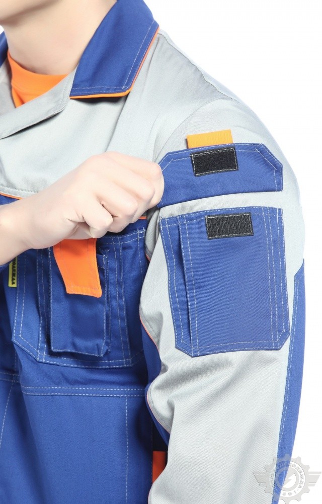 65236 Костюм "Профессионал-1" василек-светло-серый  Летняя спецодежда  размер 60-62/182-188  - Вид №6