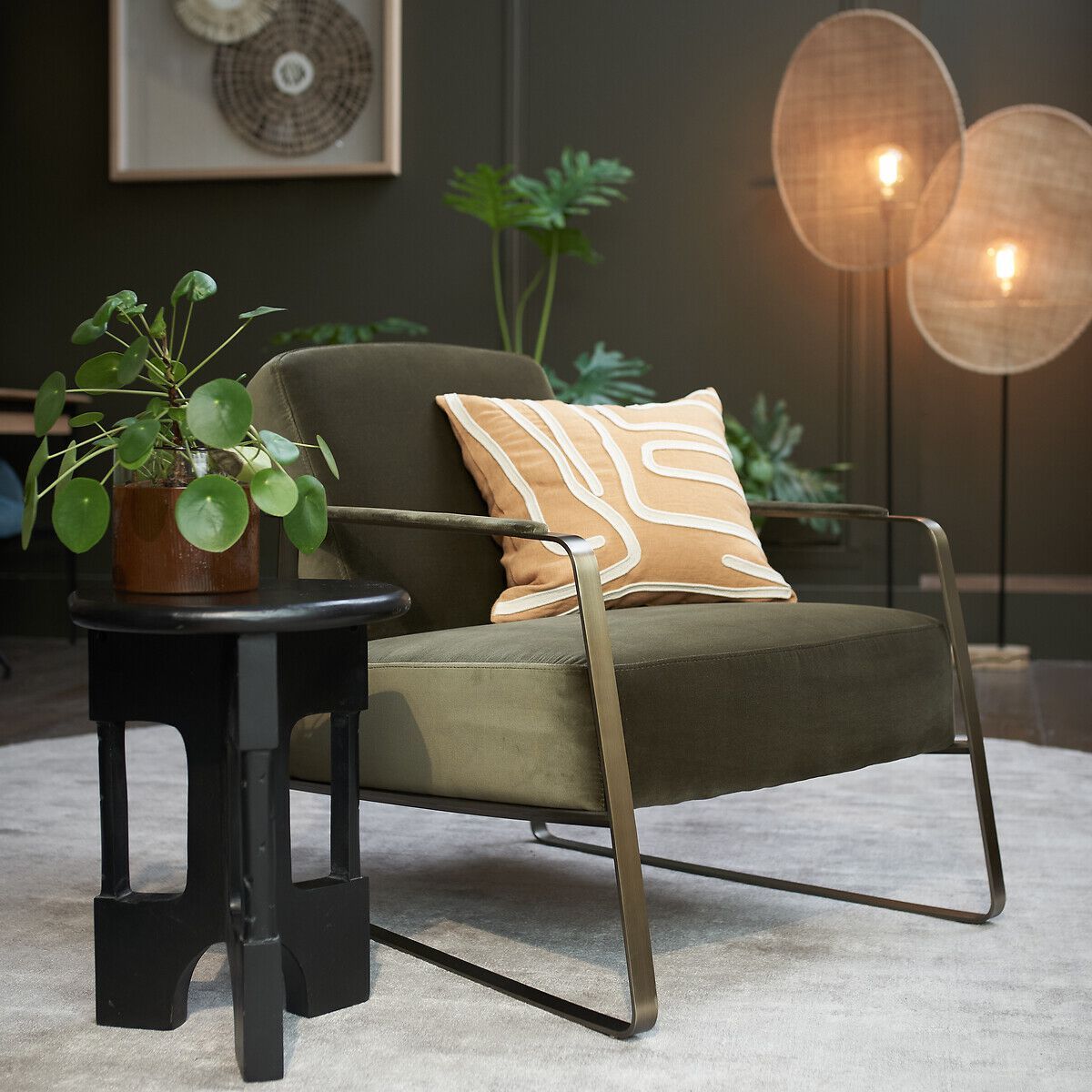 Бархатное кресло с подлокотниками AMPM ZOLEIKA ARCH-00040673 - Вид №3