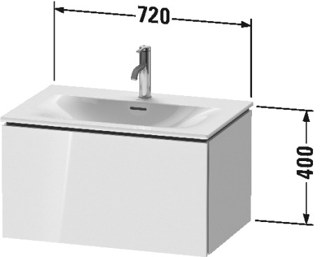 LC613605252 L-Cube Тумбочка подвесная Европейский дуб, декор Duravit - Вид №1