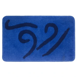 Коврик для ванной комнаты «Волна» 50х80 см цвет синий