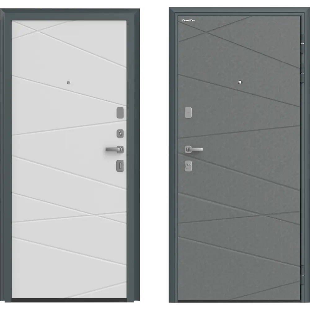 Дверь входная металлическая Премиум Плюс 99x205 см правая роял вуд белый DOORHAN STLM-2142070