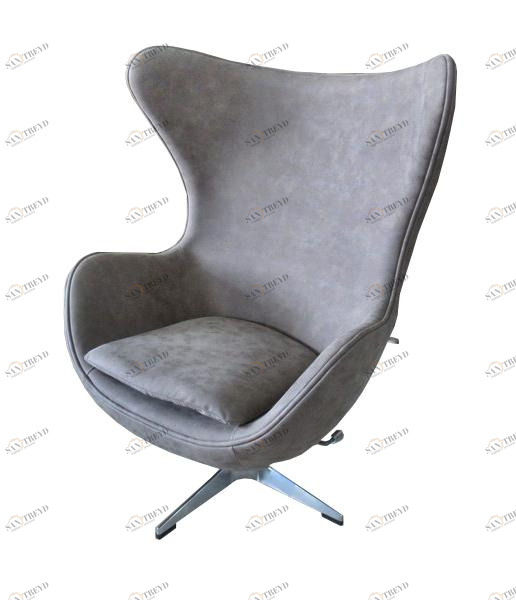 Кресло мягкое с ушами бледно-коричневое матовое с состариванием Egg Chair BRADEX HOME  00-3974049 Коричневый 