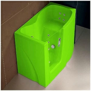 Ванна с гидромассажем GRUPPO TREESSE Gen-Y V3417-DX салатовая угловая сидячая с дверью правосторонняя