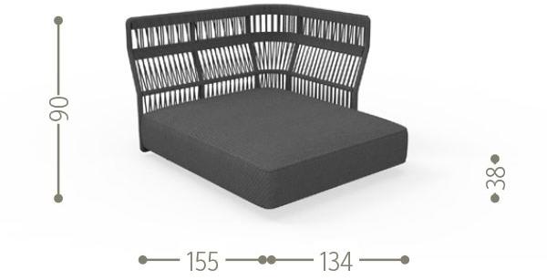 Talenti Модульный садовый диван из ткани и веревки Cliff sun-id-1425103 - Вид №44