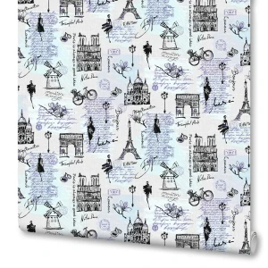 Обои флизелиновые Startdeco Париж серые 1.06 м 889154