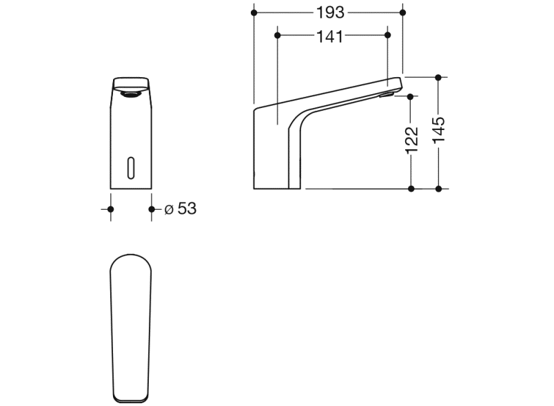 AQ1.12S211XA Сенсорный электронный кран HEWI System-Armaturen  - Вид №2