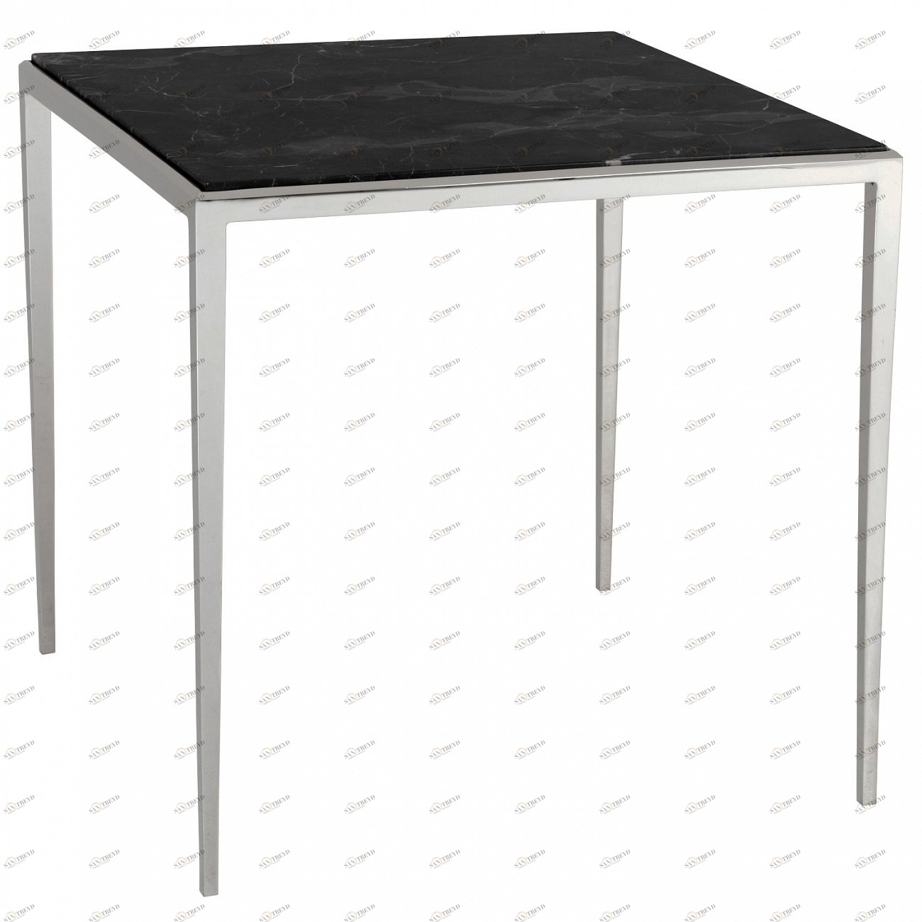 Кофейный столик с мраморной столешницей 60х60 коричневый Mondrian DELIGHT COLLECTION  00-3882225 Коричневый;хром 