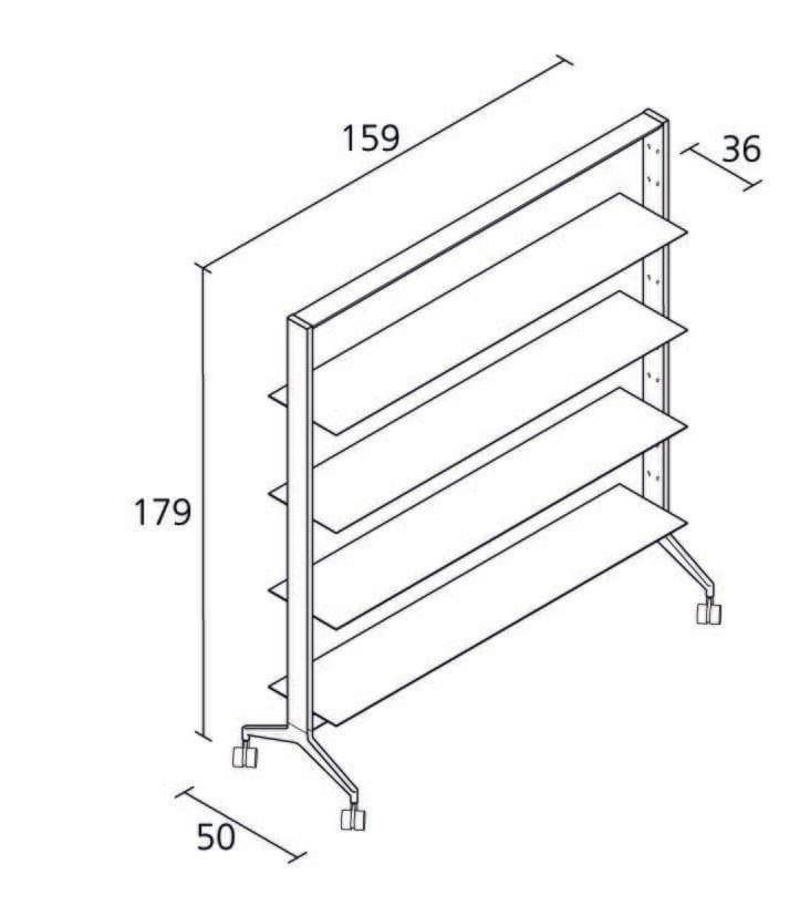 Алюминиевый офисный книжный шкаф с колесами Alias Aline Work ARCH-00032624 - Вид №4