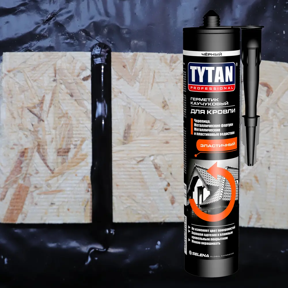 14389053 Герметик каучуковый Tytan Professional кровельный чёрный 310 мл STLM-0004872